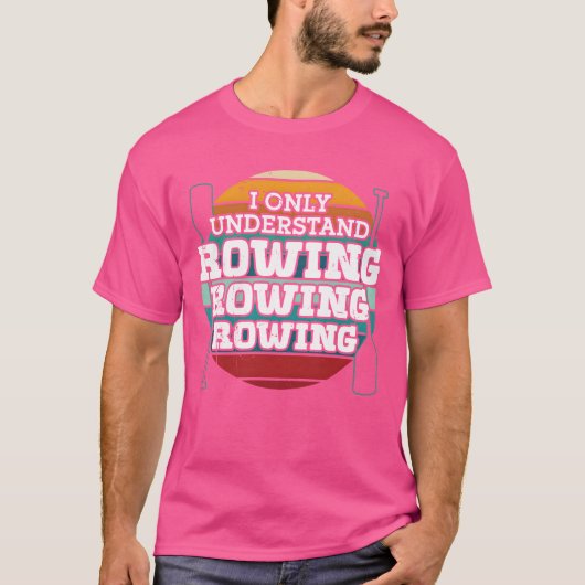 漕ぐことだけが分かるスポーツ、カヤック レトロ Tシャツ (正面)