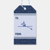 漕ぐオール青パタカスタマイズン・スポーツ ギフトタグ (正面)