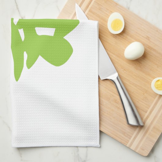漢地/漢字言語キャラクター中国の茶 キッチンタオル (四つ折り)