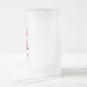 漢字おいしい赤いすり付きマグカップ フロストグラスビールジョッキ (中央)