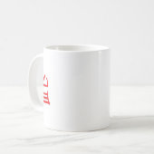 漢字おいしい赤いマグカップ コーヒーマグカップ (正面左)