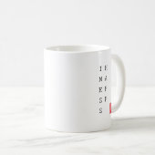 漢字と英語で"HAPPINES" 赤い印鑑 ハンコ マグカップ (正面右)