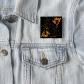 漢字のコイの魚のドラゴン 缶バッジ (インサイチュ)