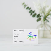 漢字のチャクラ色 名刺 (スタンド正面)