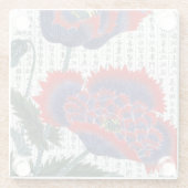 漢字の元になるアジアの赤いケシ ガラスコースター (裏面)