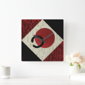 漢字の可能性を秘めた全(にん)圓(えん)三(さん)サークル スクエア壁時計 (ホーム)