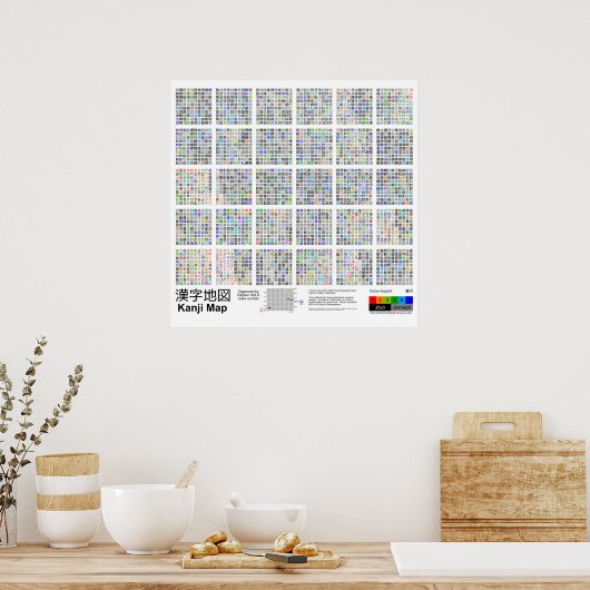 漢字の地図 ポスター (キッチン)