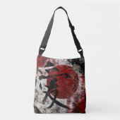 漢字の平和愛及び希望#1の十字の遺体袋 クロスボディバッグ (正面)