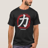 漢字の強日本のさの記号と言語の単語Japan Tシャツ (正面)