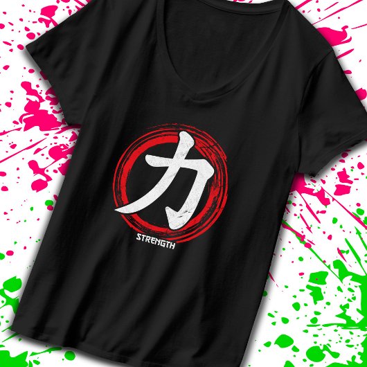 漢字の強日本のさの記号と言語の単語Japan Tシャツ