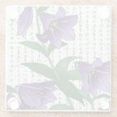 漢字の背景にアジアの紫の反乱 ガラスコースター (裏面)