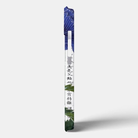 漢字の背景に表示されるアジアのブルーポピー Case-Mate iPhoneケース (裏面 / 左)