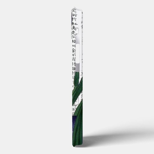 漢字の背景に表示されるアジアンブルーアイリス Case-Mate iPhoneケース (裏面 / 左)