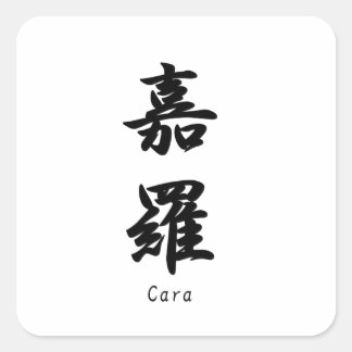 漢字の記号に日本の変換されたCara。 スクエアシール