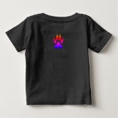 漢字ウルフラグランの袖付き幼児用tシャツ ベビーTシャツ (裏面)