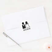 漢字クール結婚の花嫁と日本のの新婚 ラウンドシール (封筒)