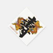 漢字コイの魚の寿命 スタンダードカクテルナプキン (角)