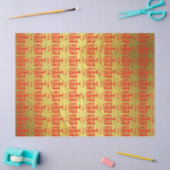 漢字トリート赤金ゴールド静脈ティッシュペーパー 薄葉紙 (クラフト)