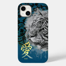 漢字ラブ アンティーク レース ペイントタイガー iPhone カ