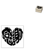 漢字感謝していのように心の形 ラバースタンプ (押印)