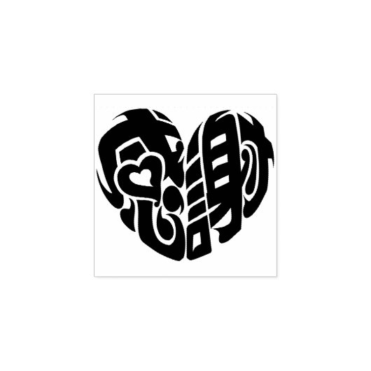 漢字感謝していのように心の形 ラバースタンプ (インプリント)