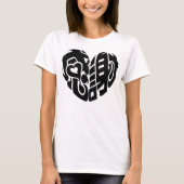 漢字感謝していのように心の形 Tシャツ (正面)