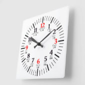 漢字日本のキャラクター数字ホームオフィス スクエア壁時計 (傾斜)