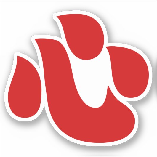 漢字日本のハート【新・心】 心 シール (正面)