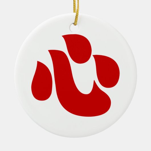 漢字日本のハート【新・心】 心 セラミックオーナメント (正面)