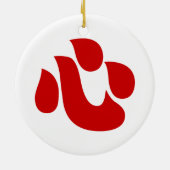 漢字日本のハート【新・心】 心 セラミックオーナメント (裏面)