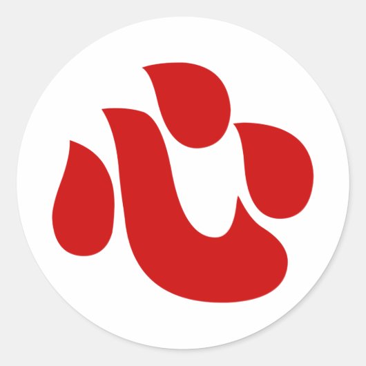 漢字日本のハート【新・心】 心 ラウンドシール (正面)