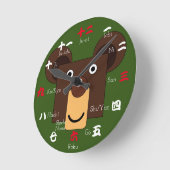 漢字日本の数 ラウンド壁時計 (傾斜)