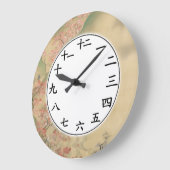 漢字日本の番号時計メープルツリーアート ラージ壁時計 (傾斜)