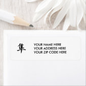 漢字日本の《鳥》ハヤブサ – はやぶさ ラベル (インサイチュ)