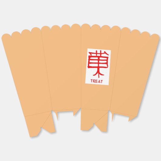 漢字赤タン白ポップコーンの箱を扱う フェイバーボックス (見開き)
