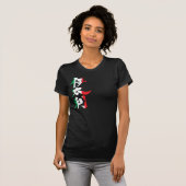 [漢字]イタリア国旗の色と縦線 Tシャツ (正面フル)