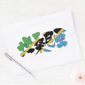 【漢字】タンザニア 楕円形シール (封筒)