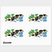 【漢字】タンザニア 楕円形シール (シート)