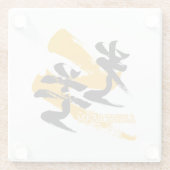 漢字 光束 コボ/光のビームの日本書道 ガラスコースター (裏面)