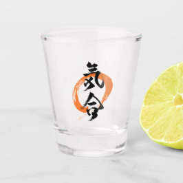 漢字 気合/気 日本の書道 ショットグラス