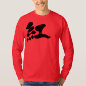 【漢字】紅色の長袖 Tシャツ (正面)