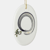 漢字-調和の銀製のenso セラミックオーナメント (右)