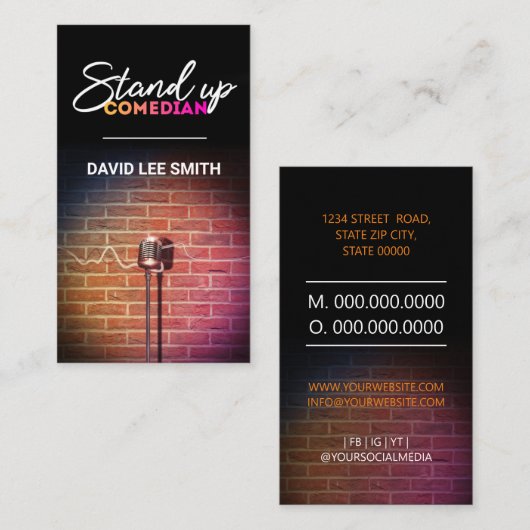 漫才師を立ち上がる 名刺 (正面/裏面)