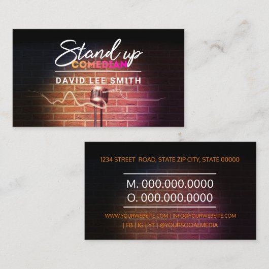 漫才師を立ち上がる 名刺 (正面/裏面)
