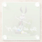 漫画うさぎイースターエッグの近くに立つ ガラスコースター (裏面)