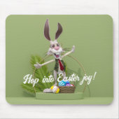 漫画うさぎイースターエッグの近くに立つ マウスパッド (正面)