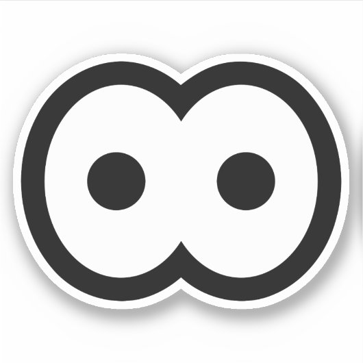 漫画おっちょこちょいの眼球ビニール シール (正面)