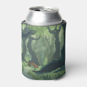 漫画おとぎ話の森の風景ヴィンテージ。 缶クーラー (缶正面)