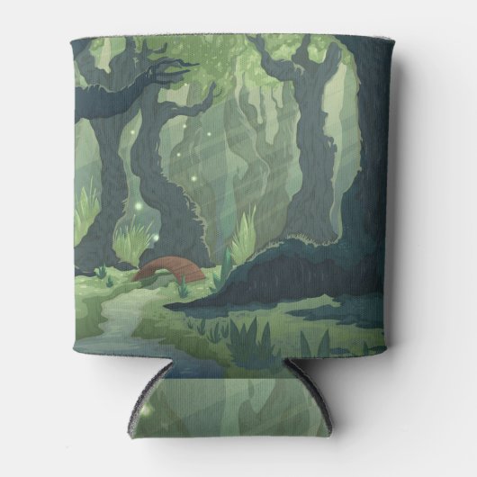 漫画おとぎ話の森の風景ヴィンテージ。 缶クーラー (正面)