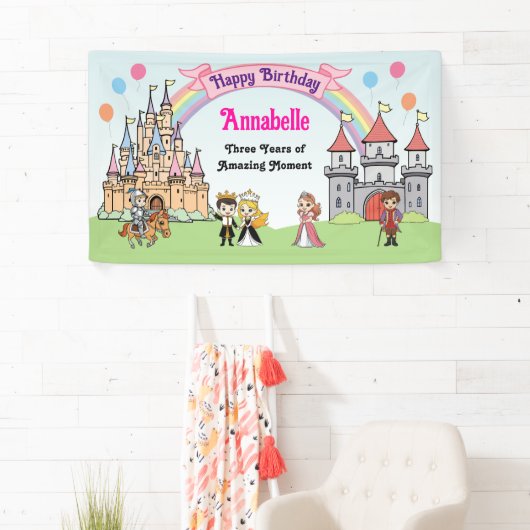 漫画おとぎ話プリンセスと騎士パーティーバナー 横断幕 (インサイチュ)